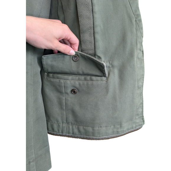 Zadig & Voltaire Vedam Bis Spus Kaki Green Skull Cotton Utility Jacket Small - Picture 10 of 12